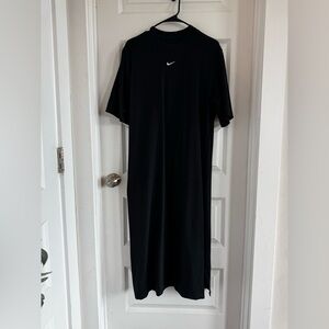 Nike Black T-Shirt Dress XXL Oversized Athletic Casual Midi Dress